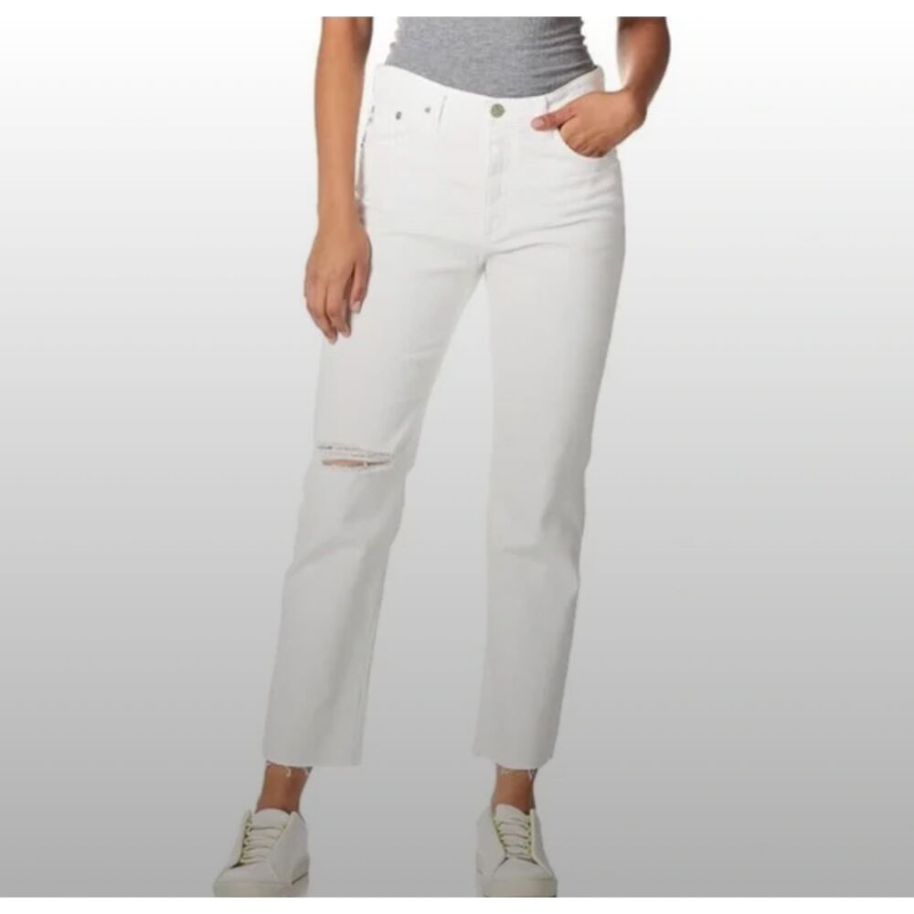 AG ADRIANO GOLDSCHMIED The Isabelle‎ High Rise Straight Crop Denim Sz 25R